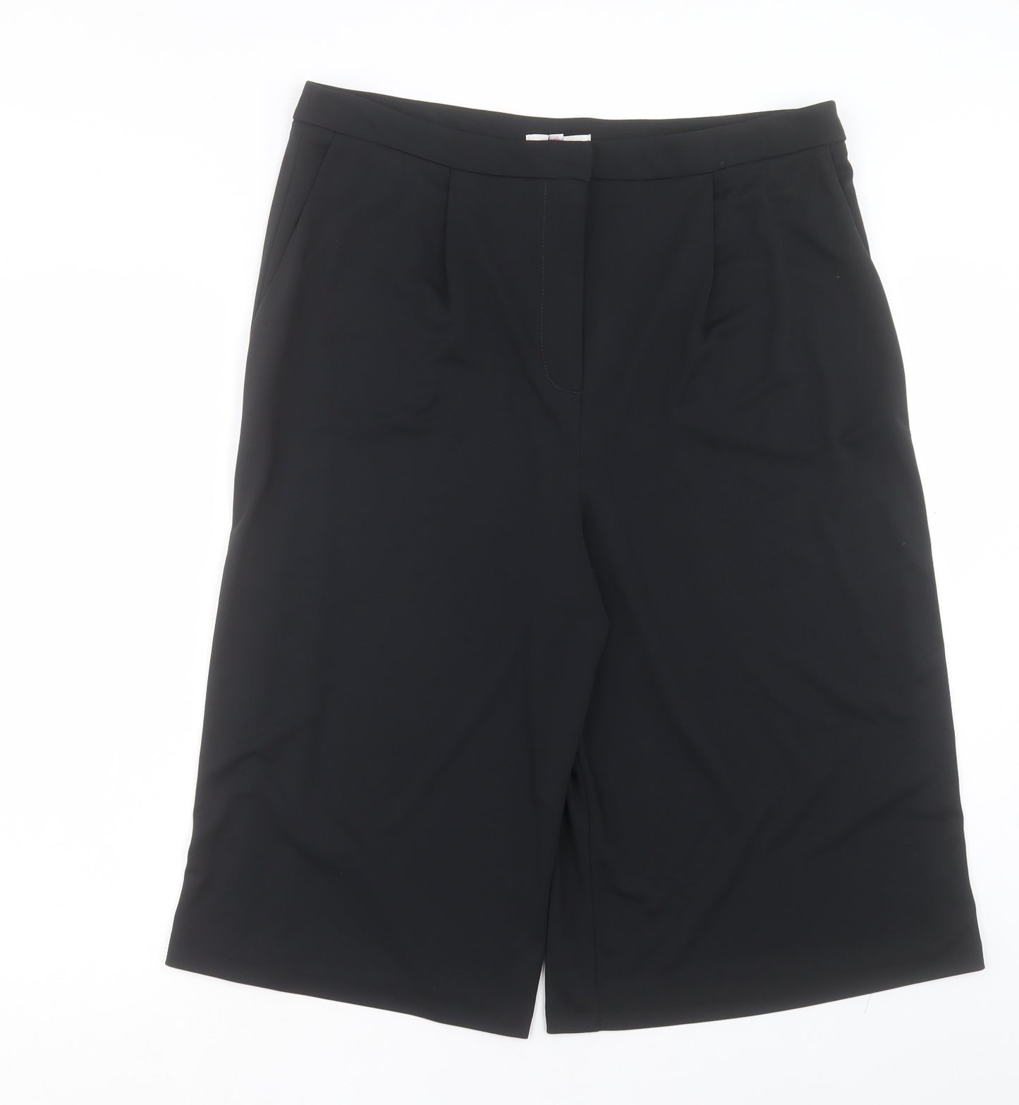Jasper Conran Womens Black Polyester Culotte Shorts Size 16 L14 in Regular Hook & Eye