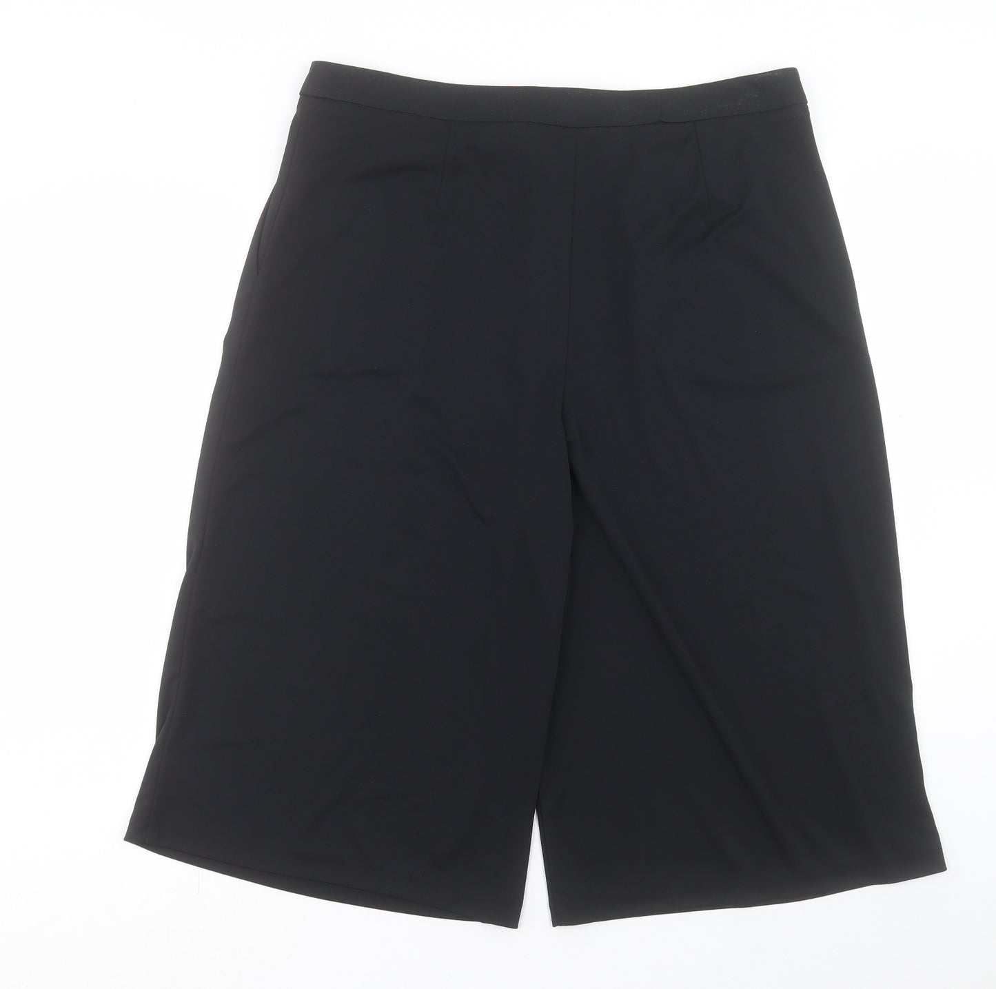 Jasper Conran Womens Black Polyester Culotte Shorts Size 16 L14 in Regular Hook & Eye