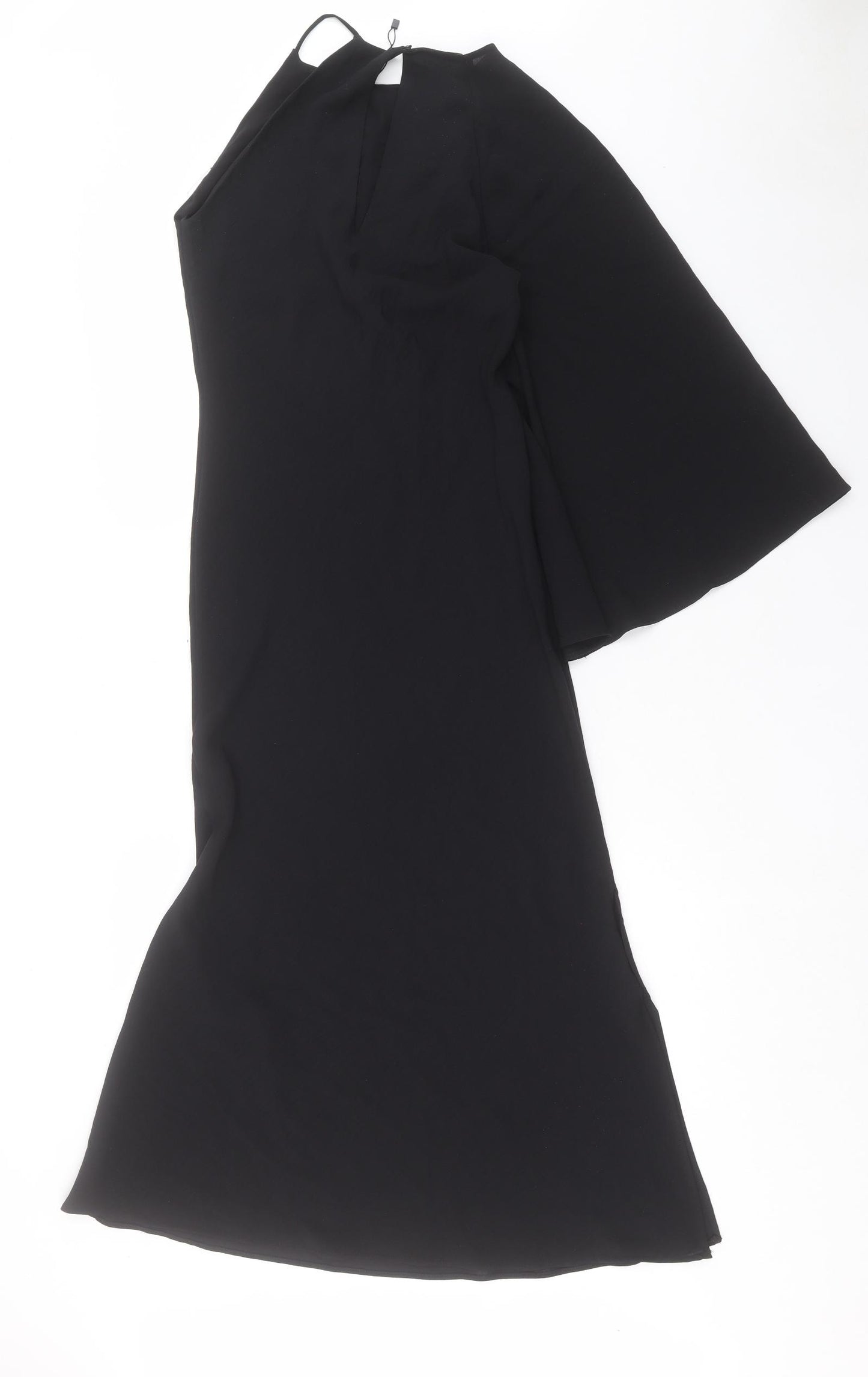 Zara Womens Black Polyester A-Line Size XS Roll Neck Button