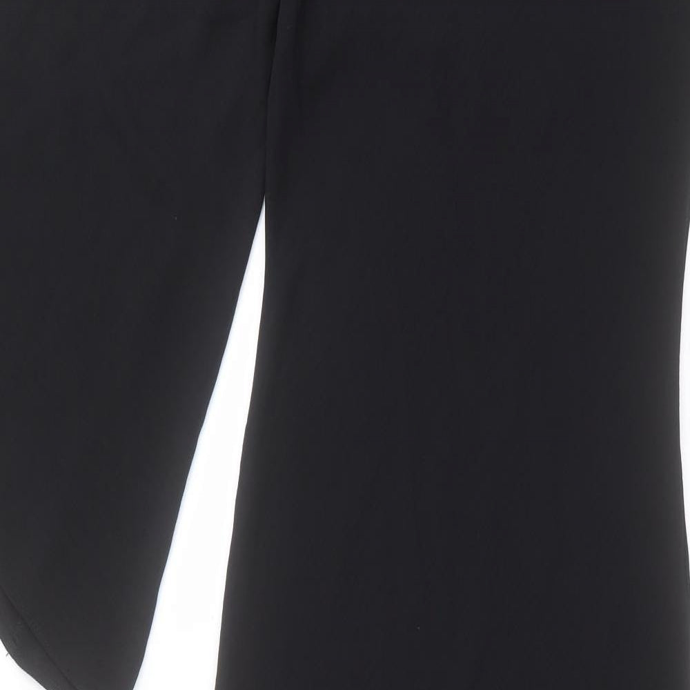 Zara Womens Black Polyester A-Line Size XS Roll Neck Button