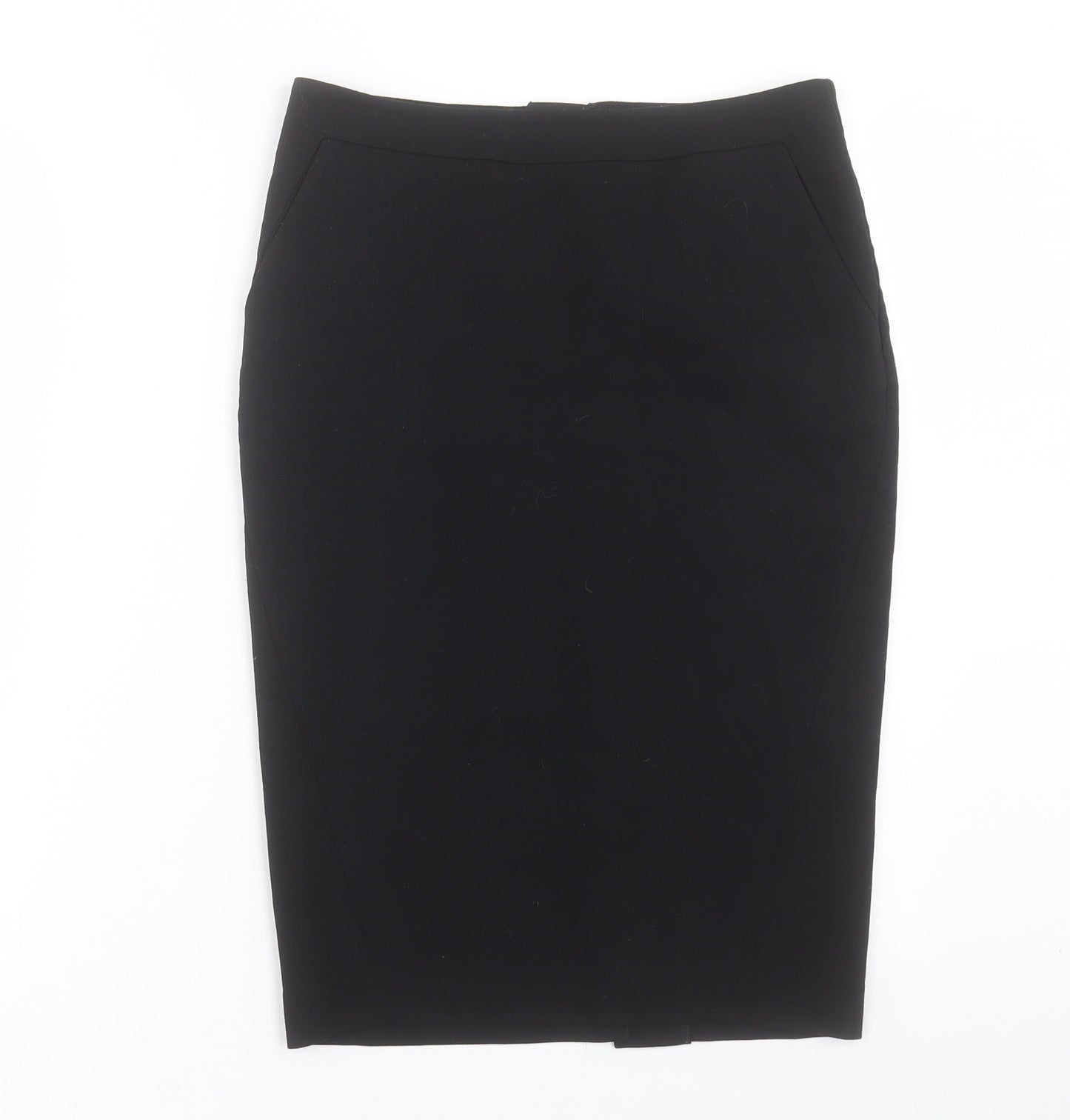 NEXT Womens Black Polyester Straight & Pencil Skirt Size 6 Zip - Tailored