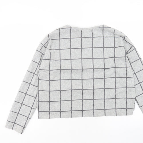 Primark Womens Grey Check Polyester Pullover Sweatshirt Size S Pullover - Size 10-12