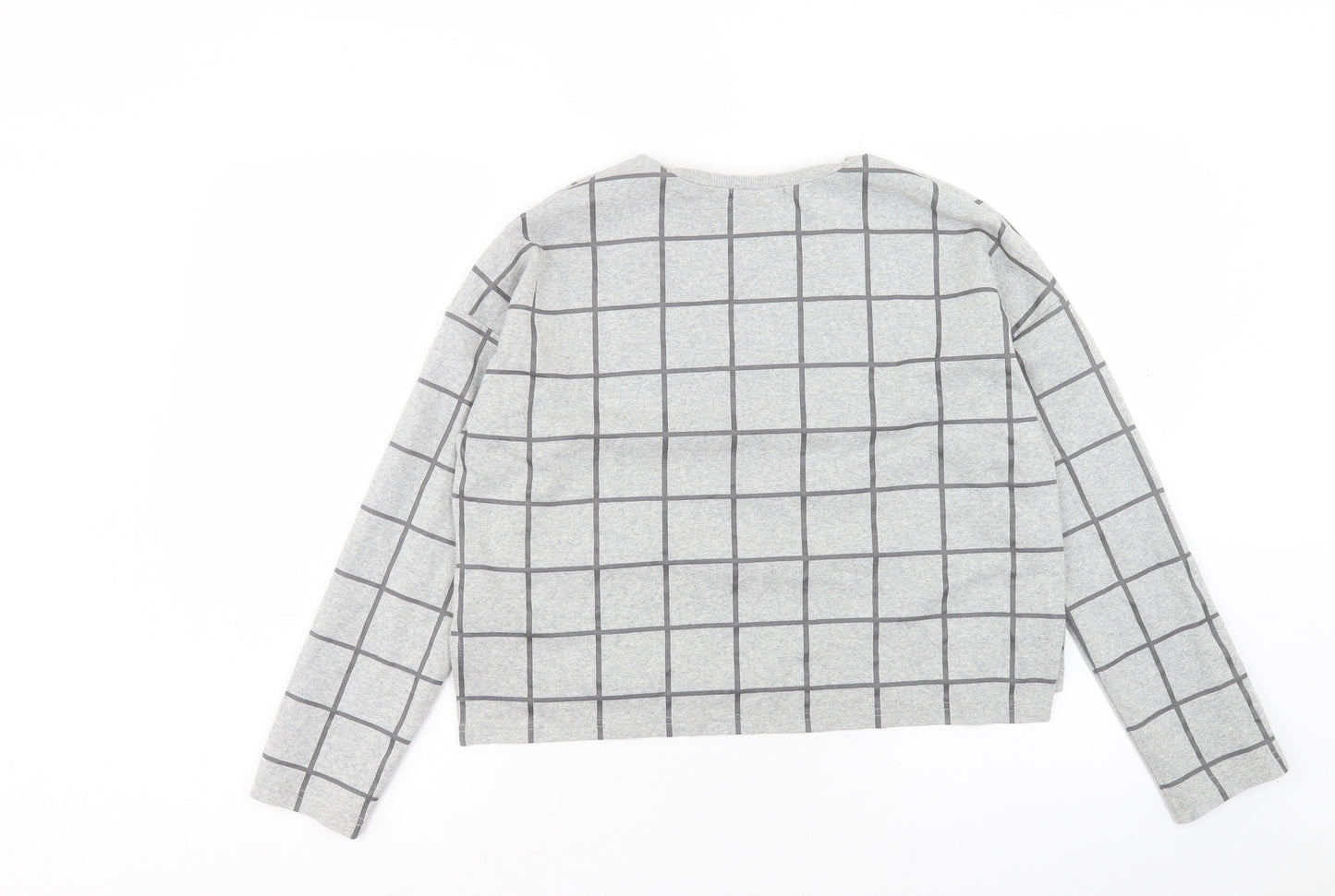 Primark Womens Grey Check Polyester Pullover Sweatshirt Size S Pullover - Size 10-12
