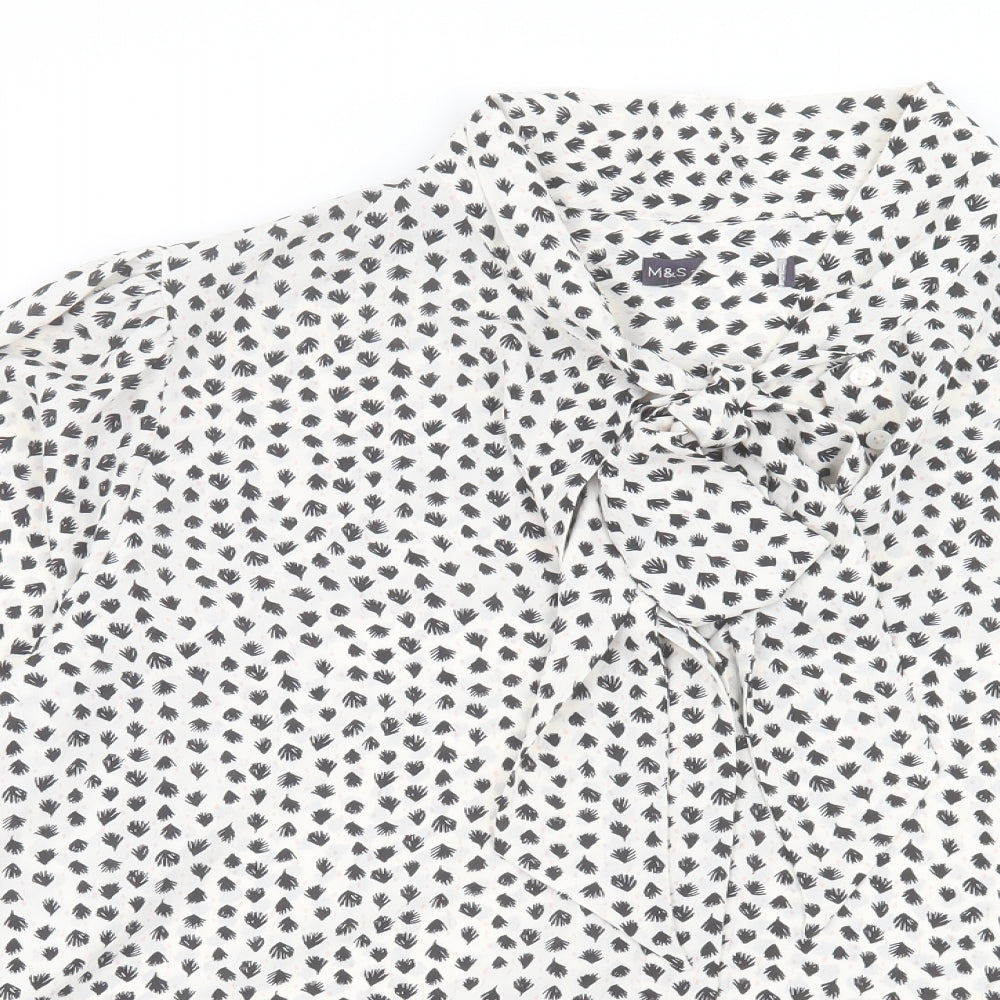 Marks and Spencer Womens Multicoloured Geometric Polyester Basic Button-Up Size 22 Collared