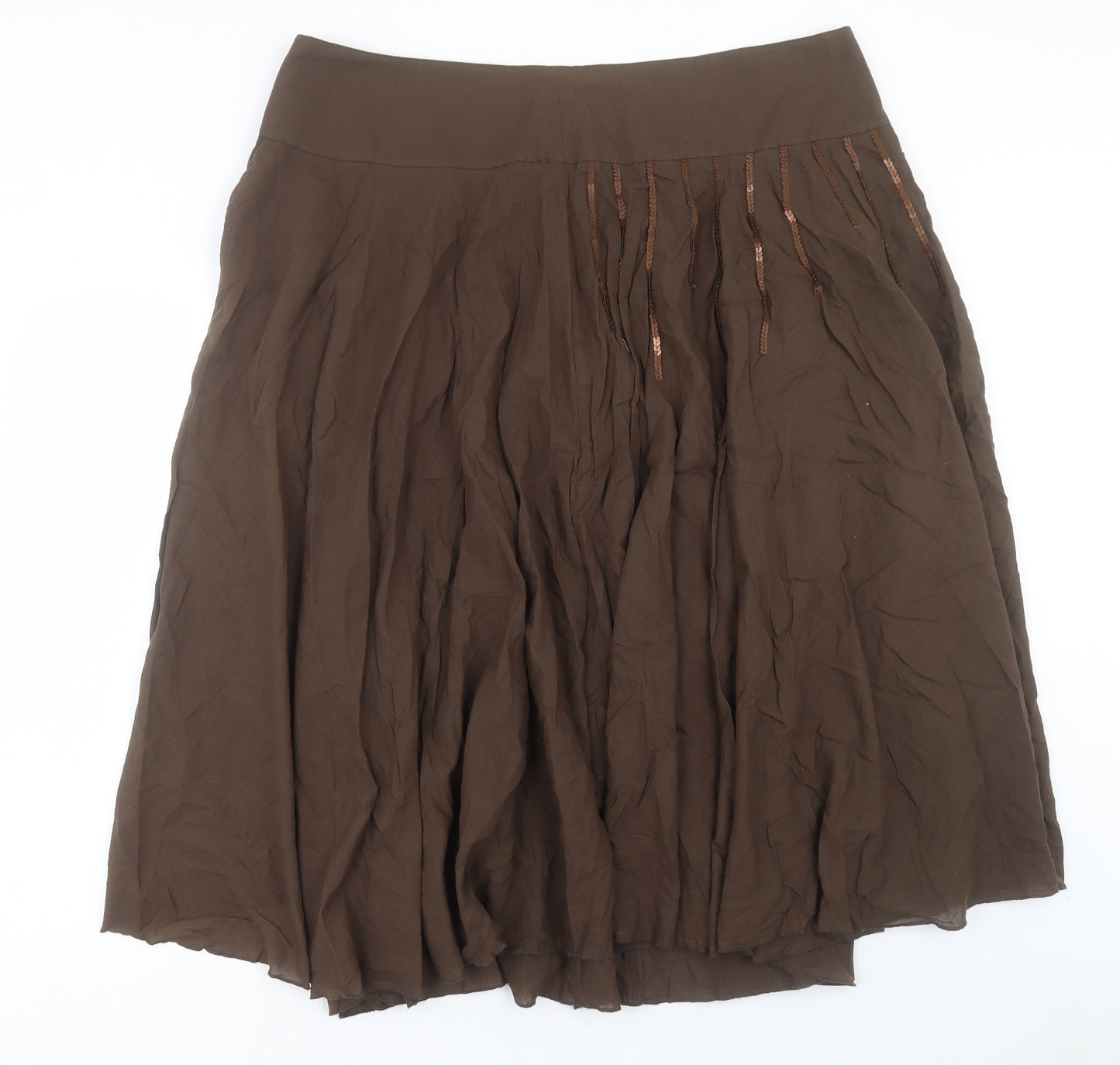 George Womens Brown Cotton A-Line Skirt Size 20 Zip
