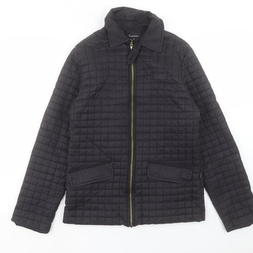 Marks and Spencer Womens Black Quilted Jacket Size S Button