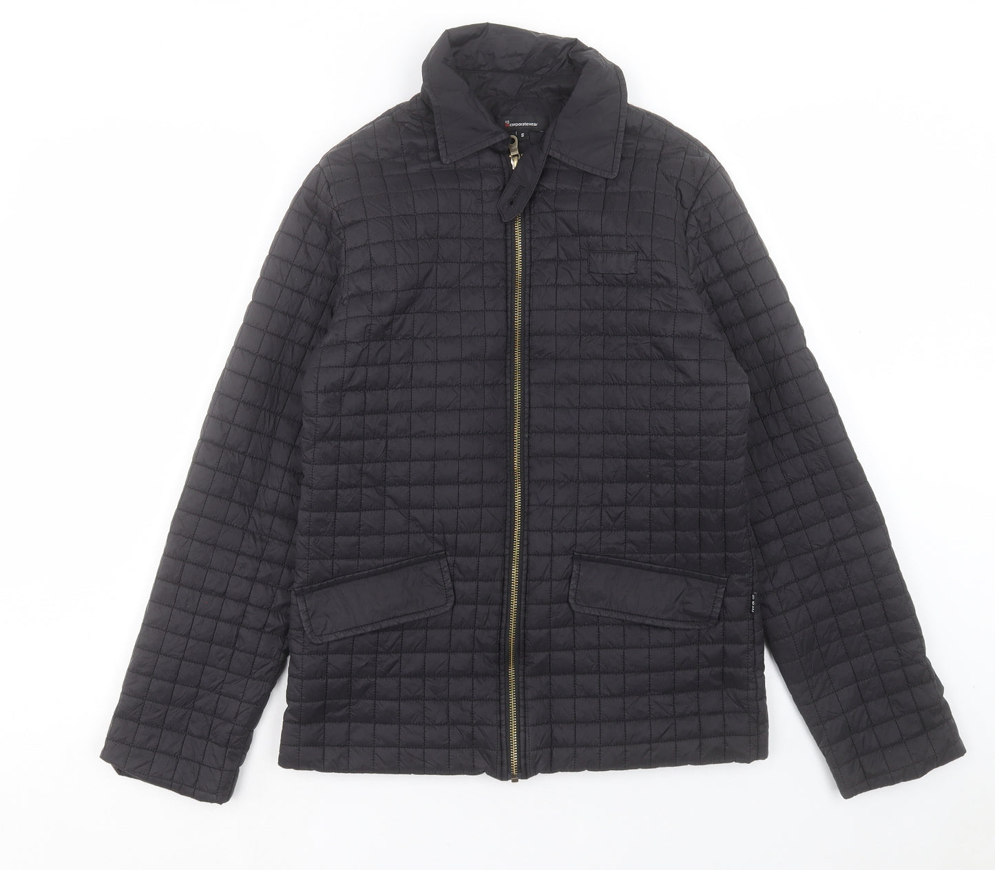 Marks and Spencer Womens Black Quilted Jacket Size S Button