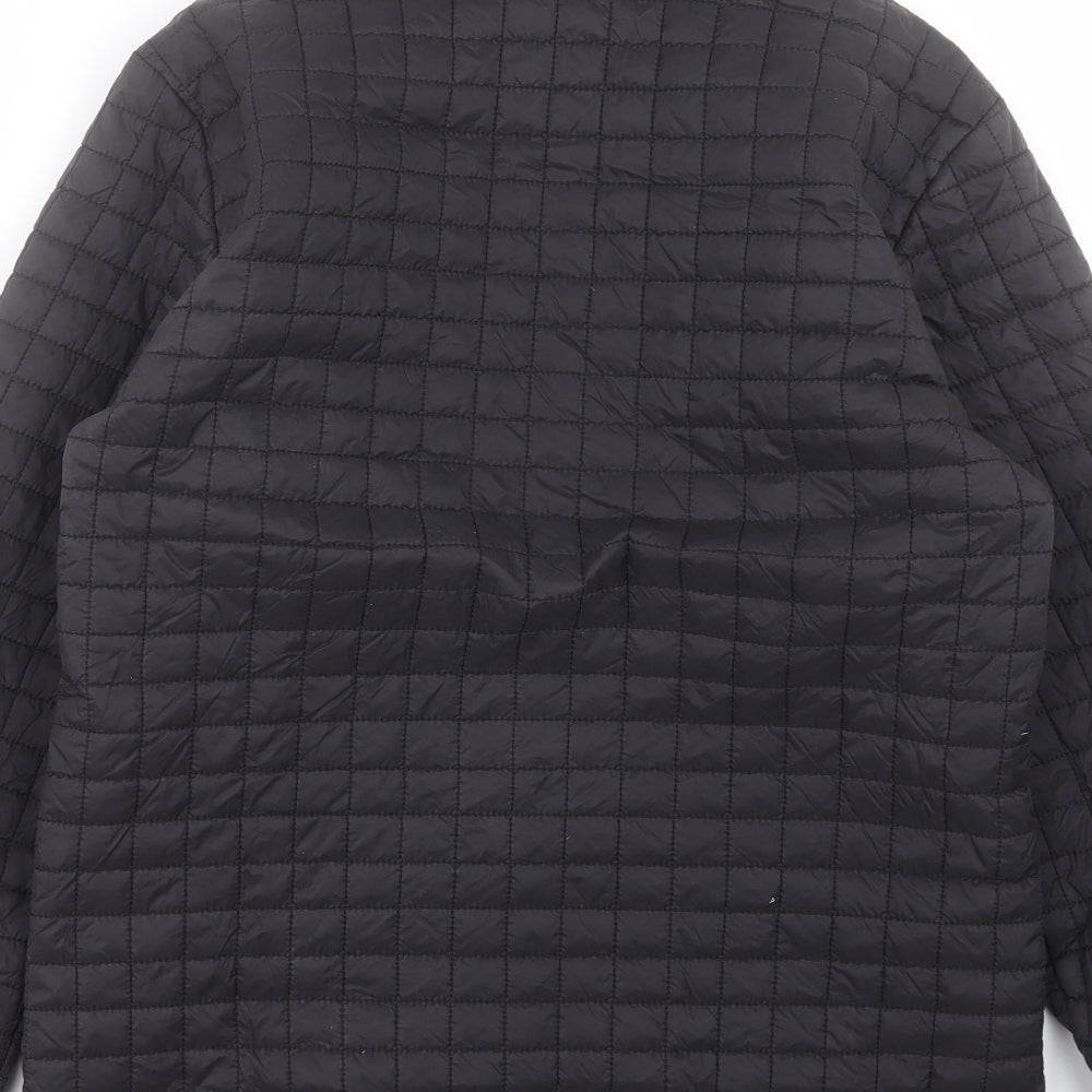 Marks and Spencer Womens Black Quilted Jacket Size S Button