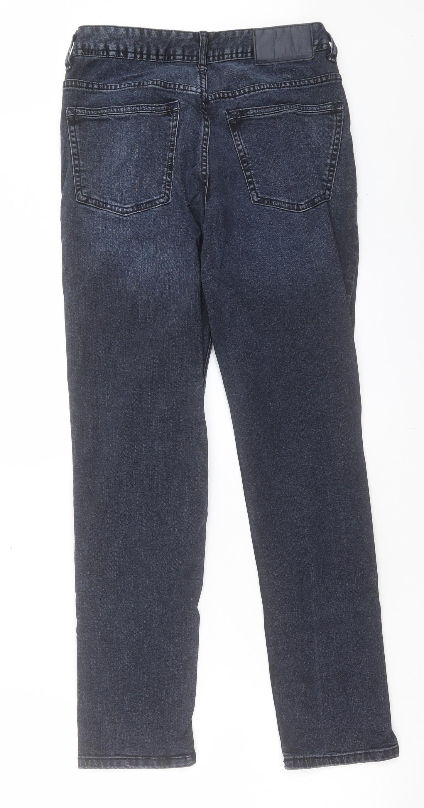 Denim & Co. Mens Blue Cotton Straight Jeans Size 28 in L30 in Slim Button