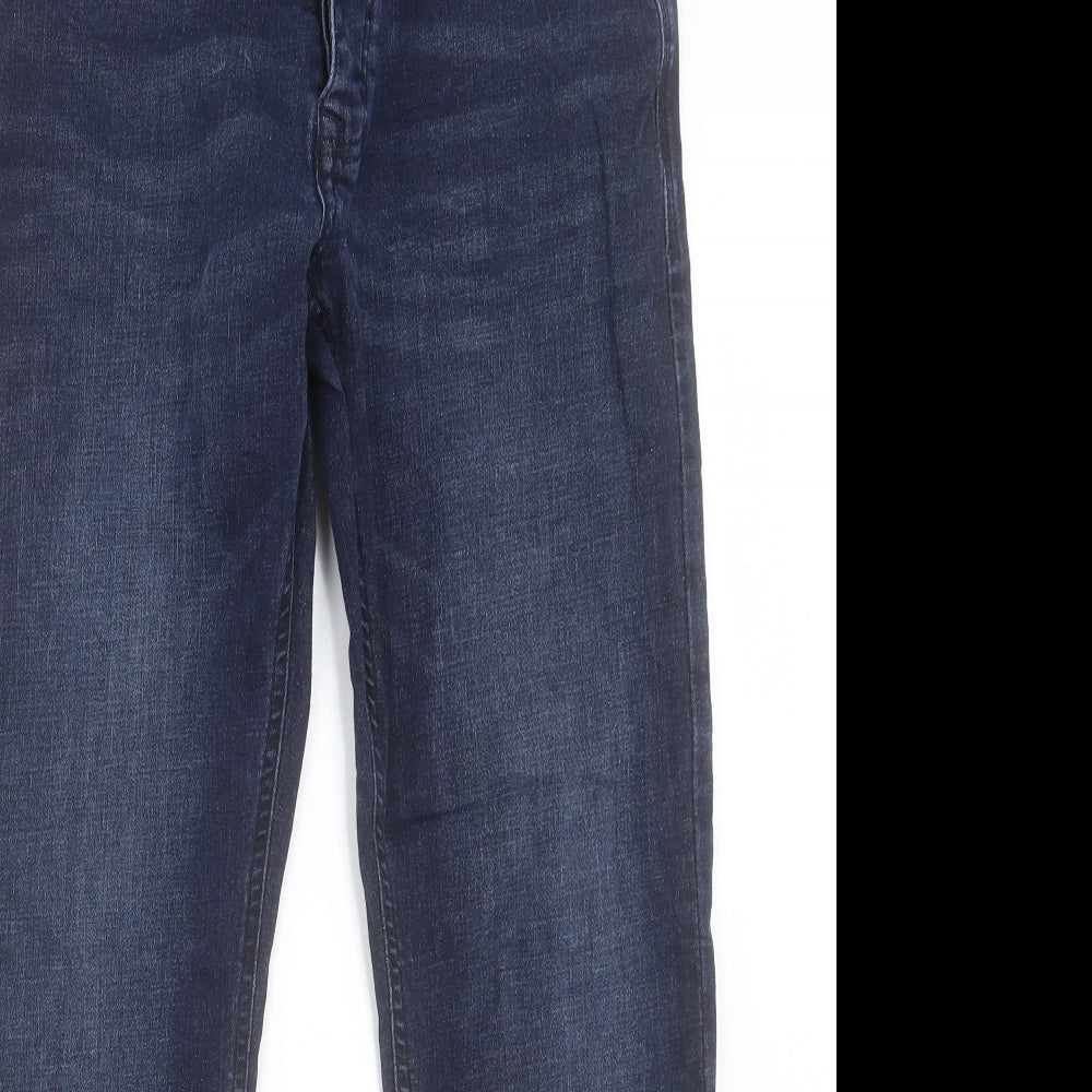 Kangeroo Poo Mens Blue Cotton Straight Jeans Size 30 in L28 in Regular Button - Short Leg