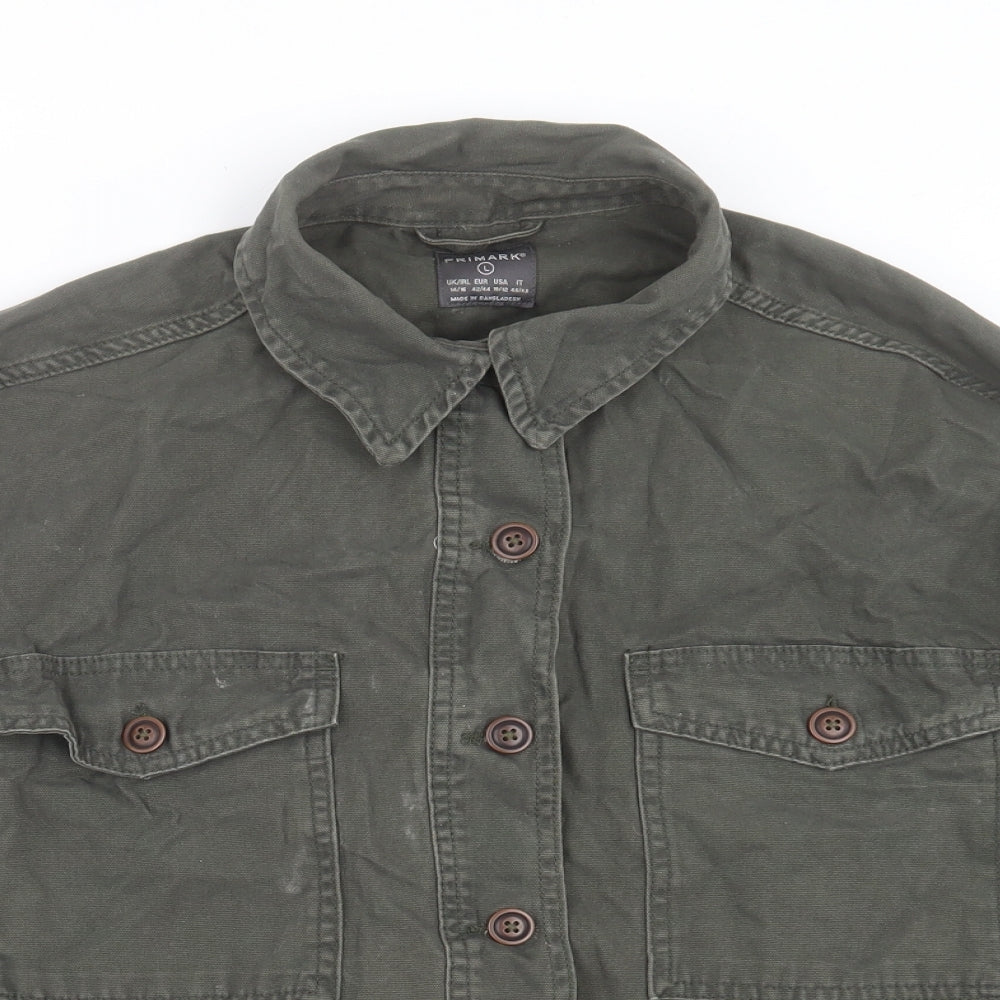 Primark Womens Green Jacket Size L Button - Size 14-16