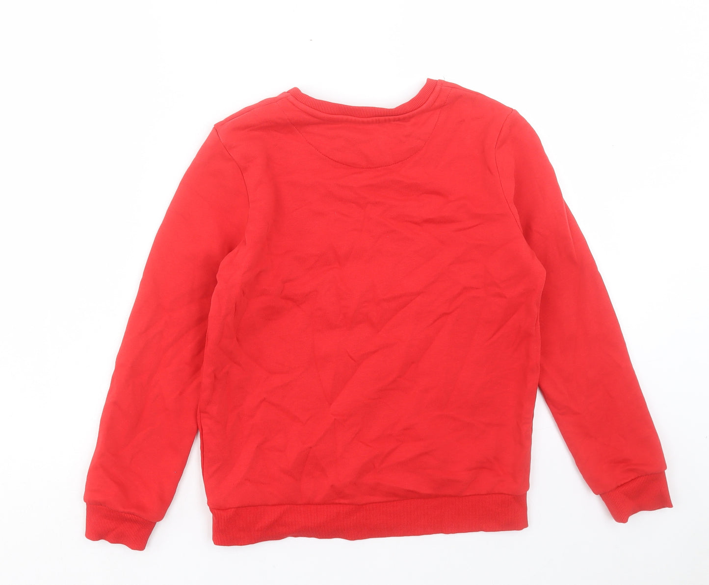 Marks and Spencer Boys Red Cotton Pullover Sweatshirt Size 10-11 Years Pullover