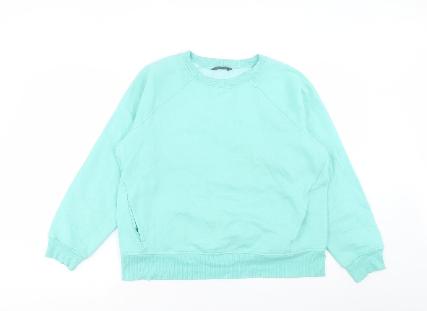 Marks and Spencer Womens Green Cotton Pullover Sweatshirt Size M Pullover