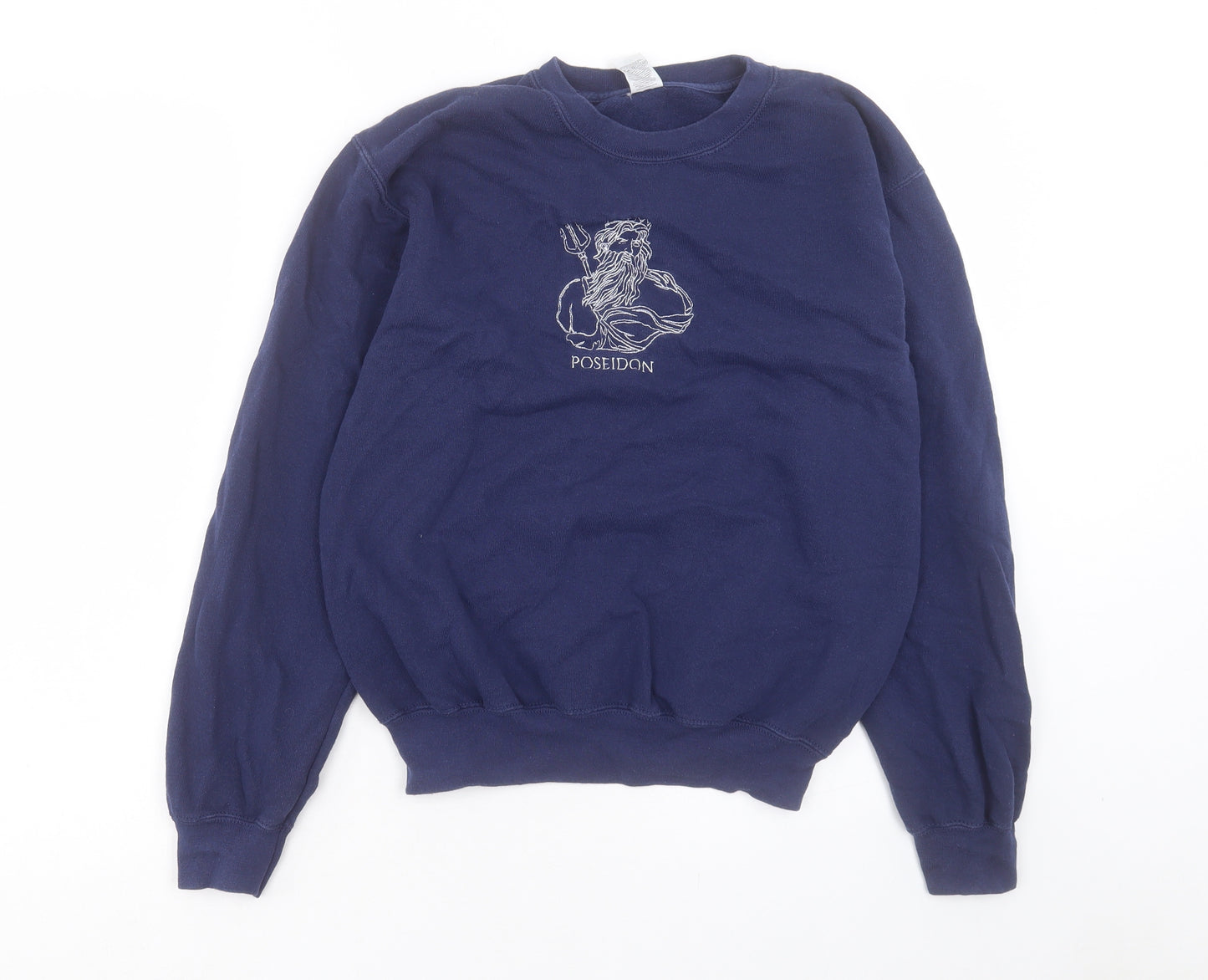 Fruit of the Loom Womens Blue Cotton Pullover Sweatshirt Size S Pullover