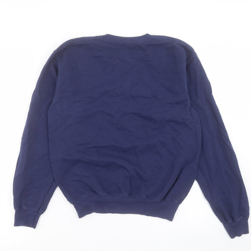 Fruit of the Loom Womens Blue Cotton Pullover Sweatshirt Size S Pullover