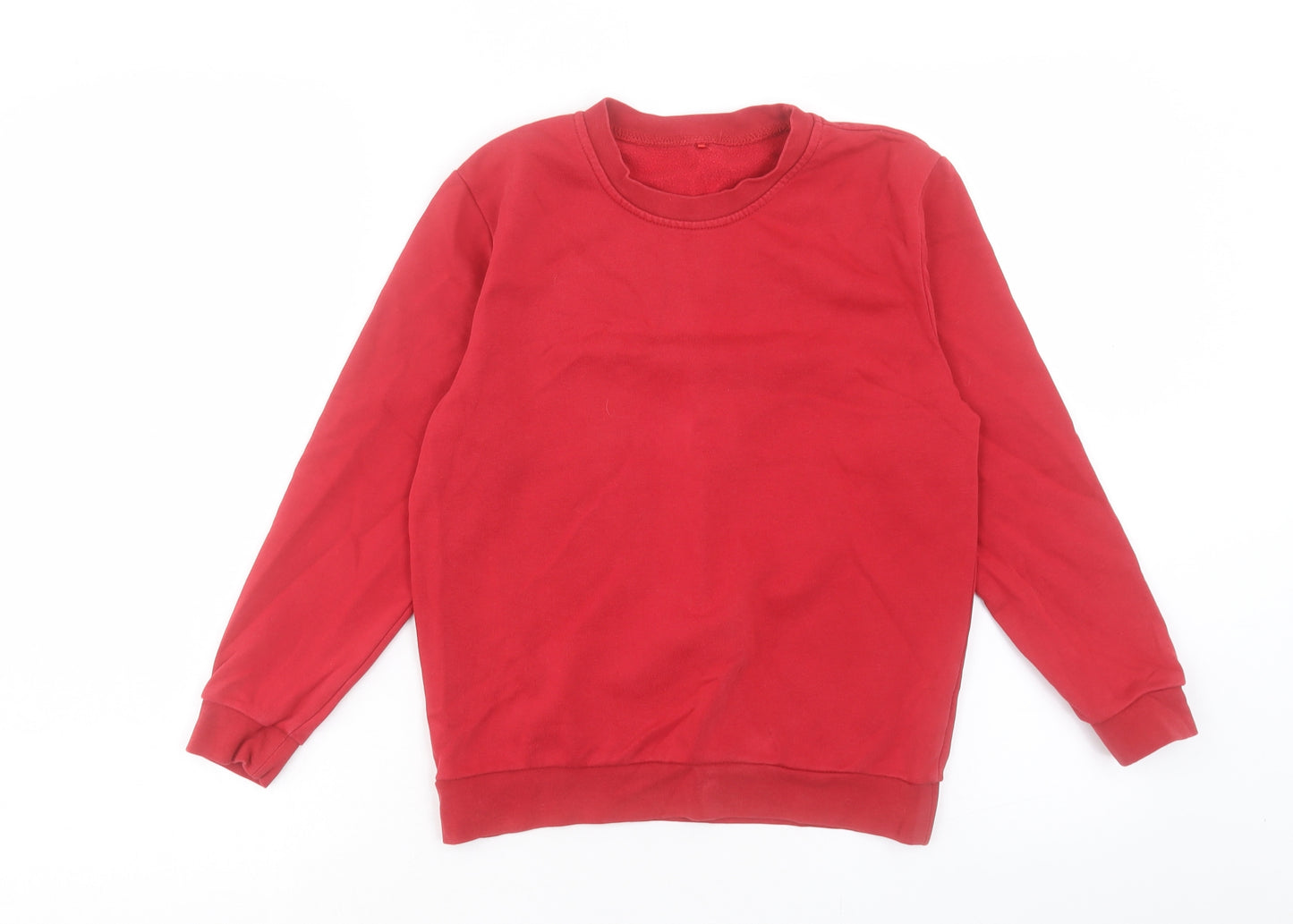 George Boys Red Cotton Pullover Sweatshirt Size 9-10 Years Pullover - School Wear