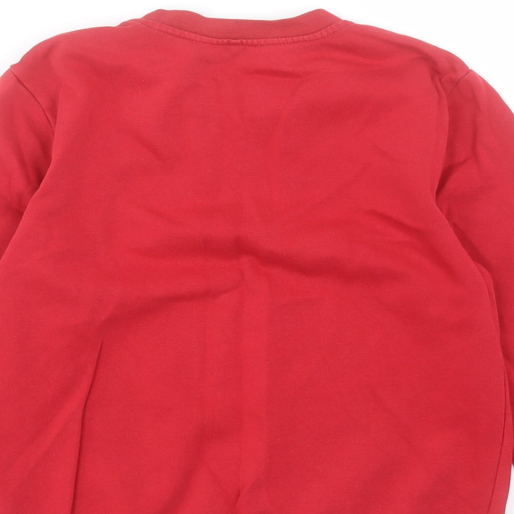 George Boys Red Cotton Pullover Sweatshirt Size 9-10 Years Pullover - School Wear