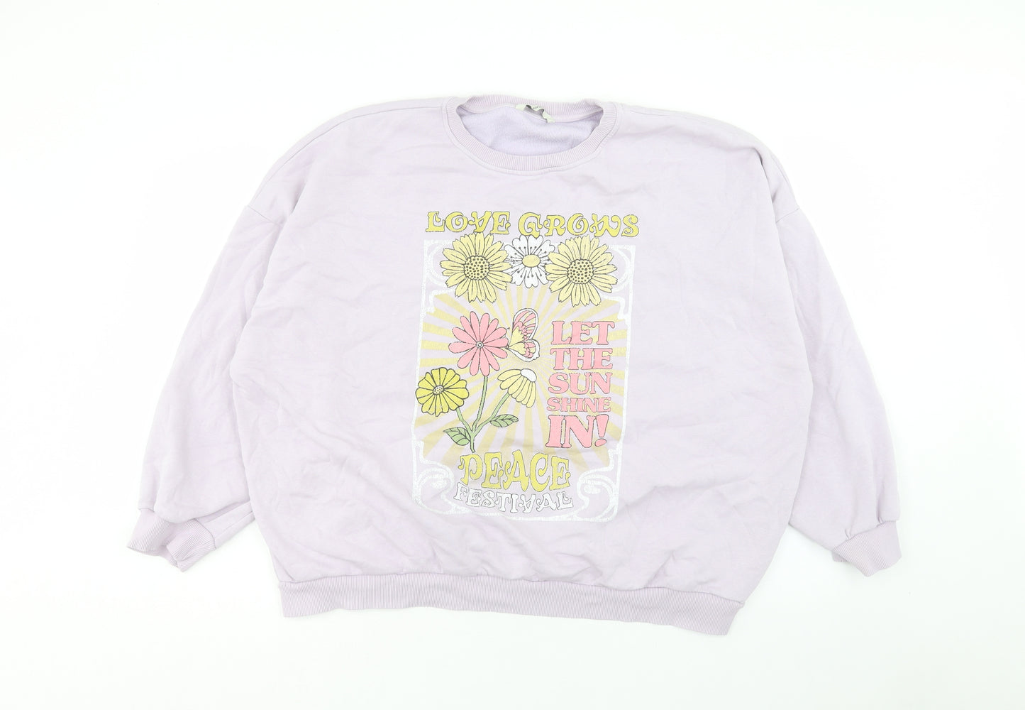 George Womens Purple Cotton Pullover Sweatshirt Size L Pullover - Size 16-18