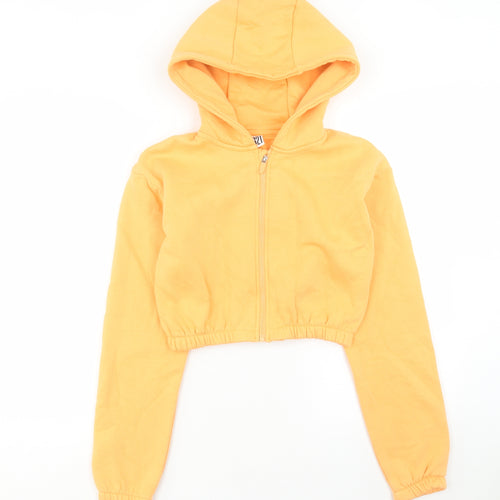 George Womens Orange Cotton Full Zip Hoodie Size XS Zip - Size 4-6
