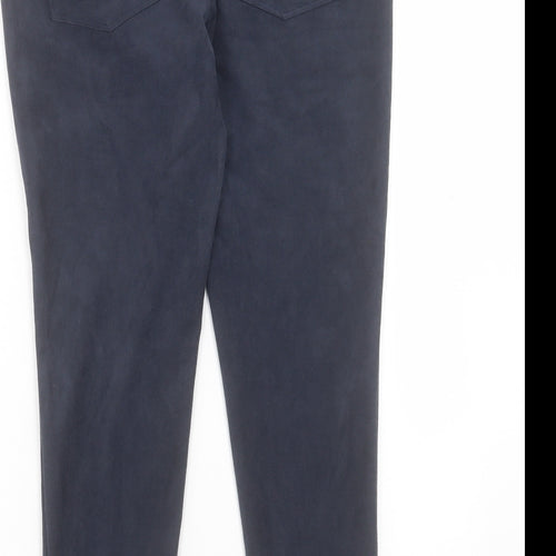 Marks and Spencer Womens Blue Polyester Trousers Size 10 L27 in Regular Button
