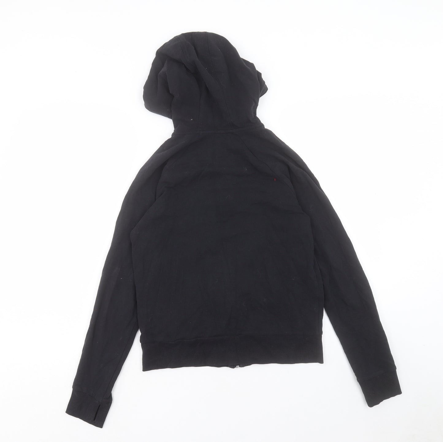 Marks and Spencer Womens Black Cotton Full Zip Hoodie Size 8 Zip