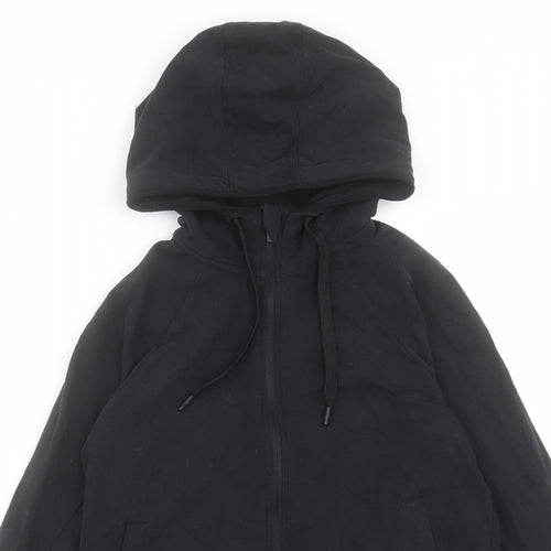 Marks and Spencer Womens Black Cotton Full Zip Hoodie Size 8 Zip