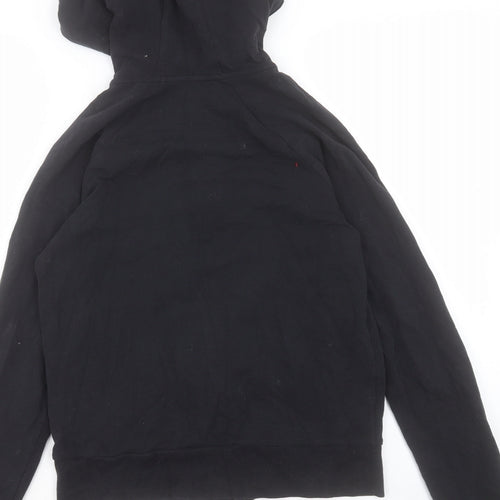 Marks and Spencer Womens Black Cotton Full Zip Hoodie Size 8 Zip