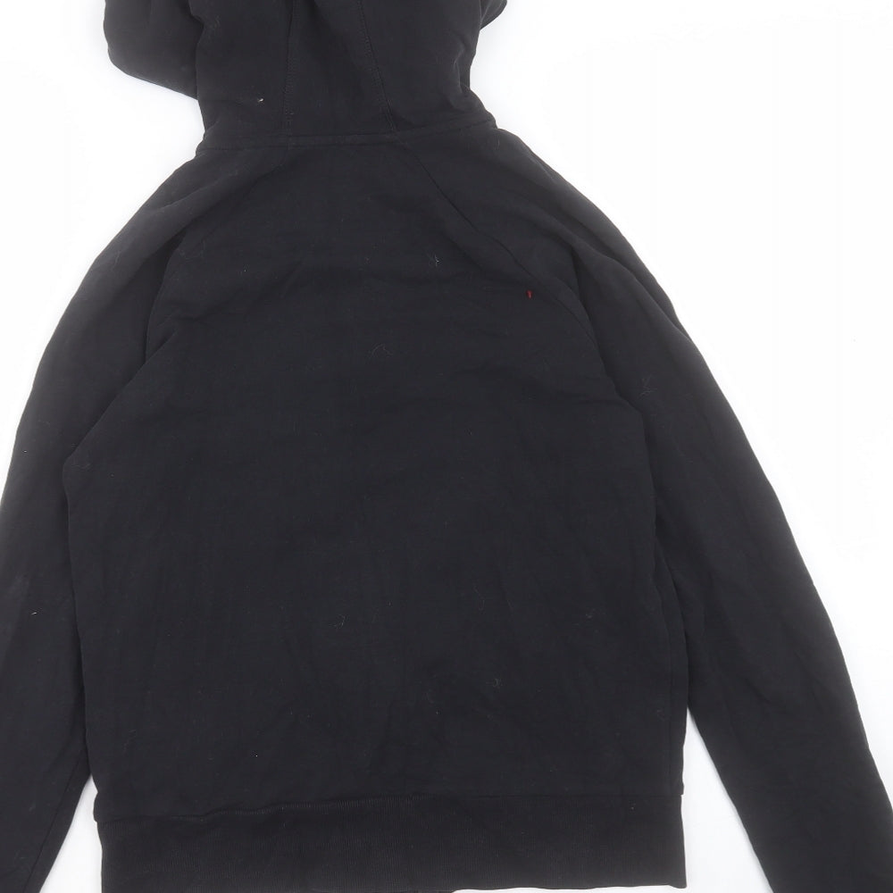 Marks and Spencer Womens Black Cotton Full Zip Hoodie Size 8 Zip