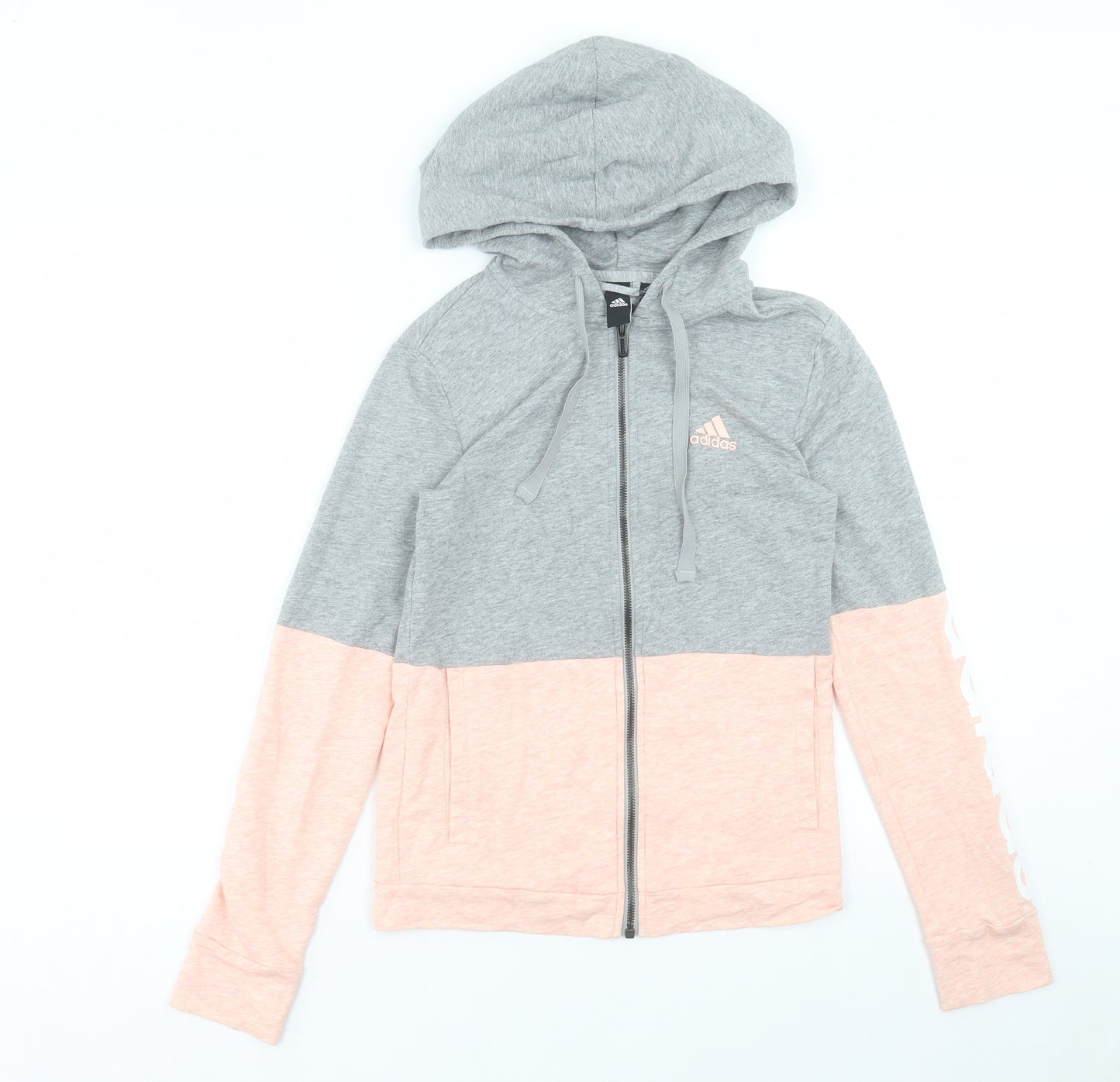 adidas Womens Pink Polyester Full Zip Hoodie Size XS Zip - Size 4-6