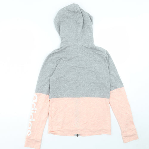 adidas Womens Pink Polyester Full Zip Hoodie Size XS Zip - Size 4-6