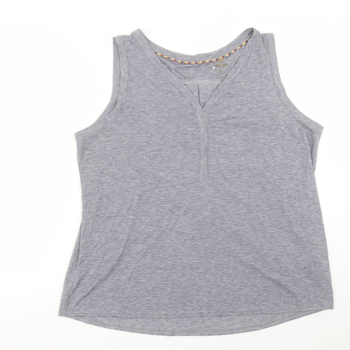 Sherpa Womens Grey Polyester Basic Tank Size XL V-Neck