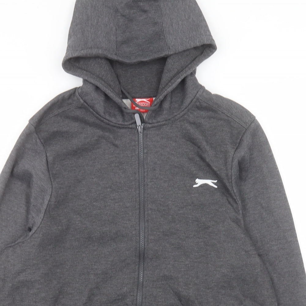 Slazenger Mens Grey Polyester Full Zip Hoodie Size M