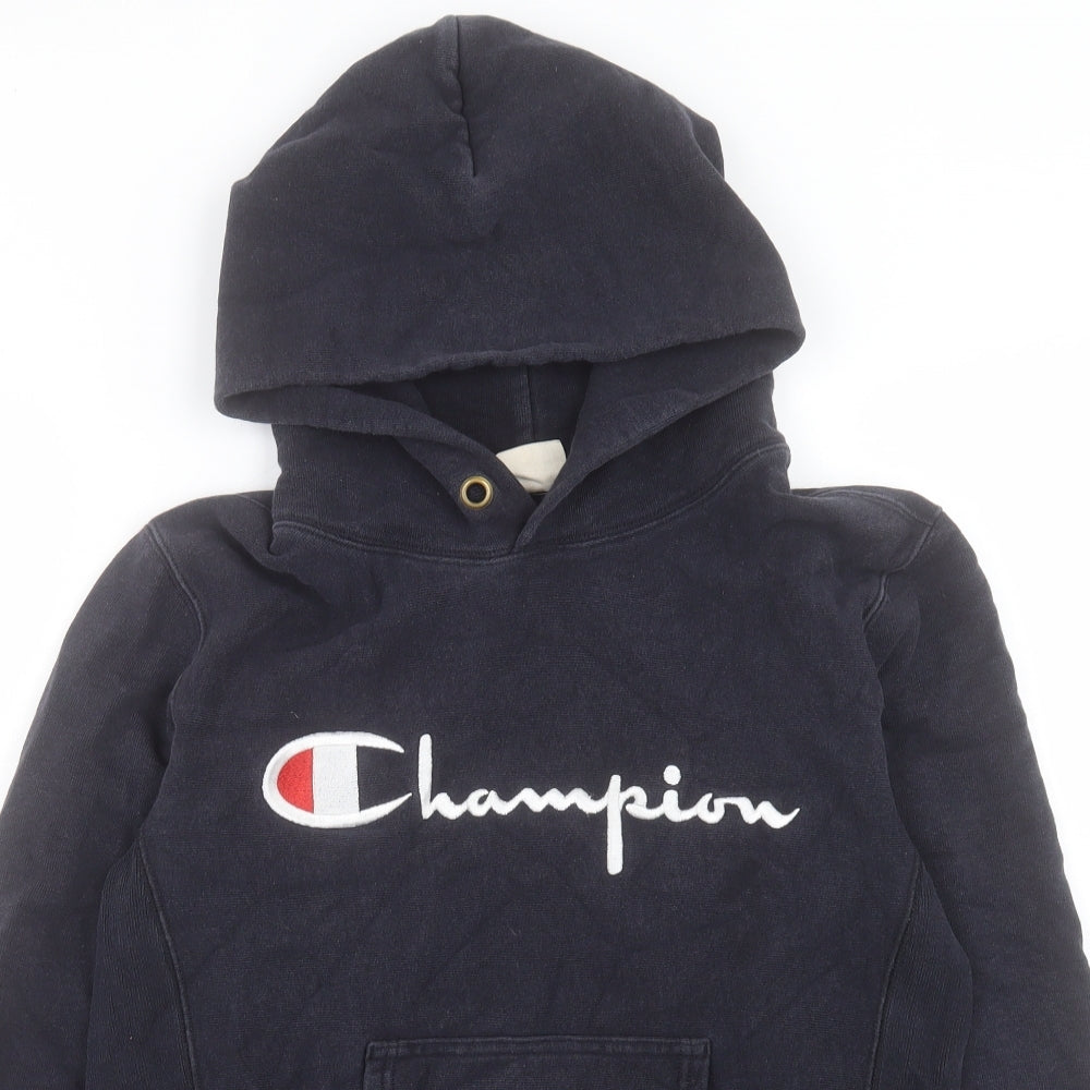 Champion Mens Blue Cotton Pullover Hoodie Size M