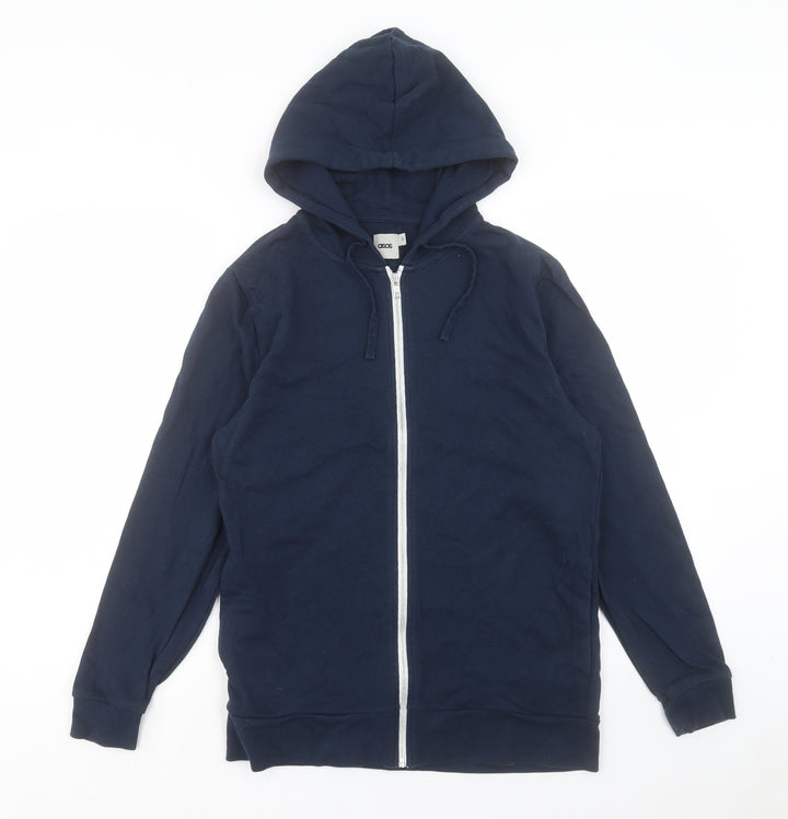 ASOS Mens Blue Cotton Full Zip Hoodie Size S
