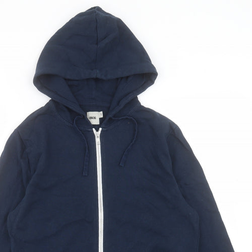 ASOS Mens Blue Cotton Full Zip Hoodie Size S