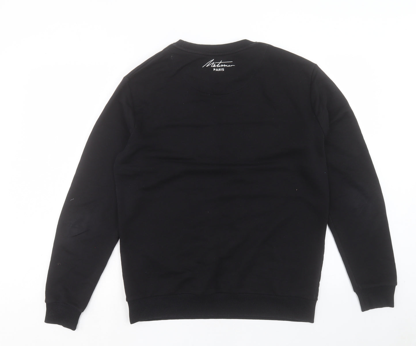 Metissier Mens Black Cotton Pullover Sweatshirt Size M - Metissier Paris