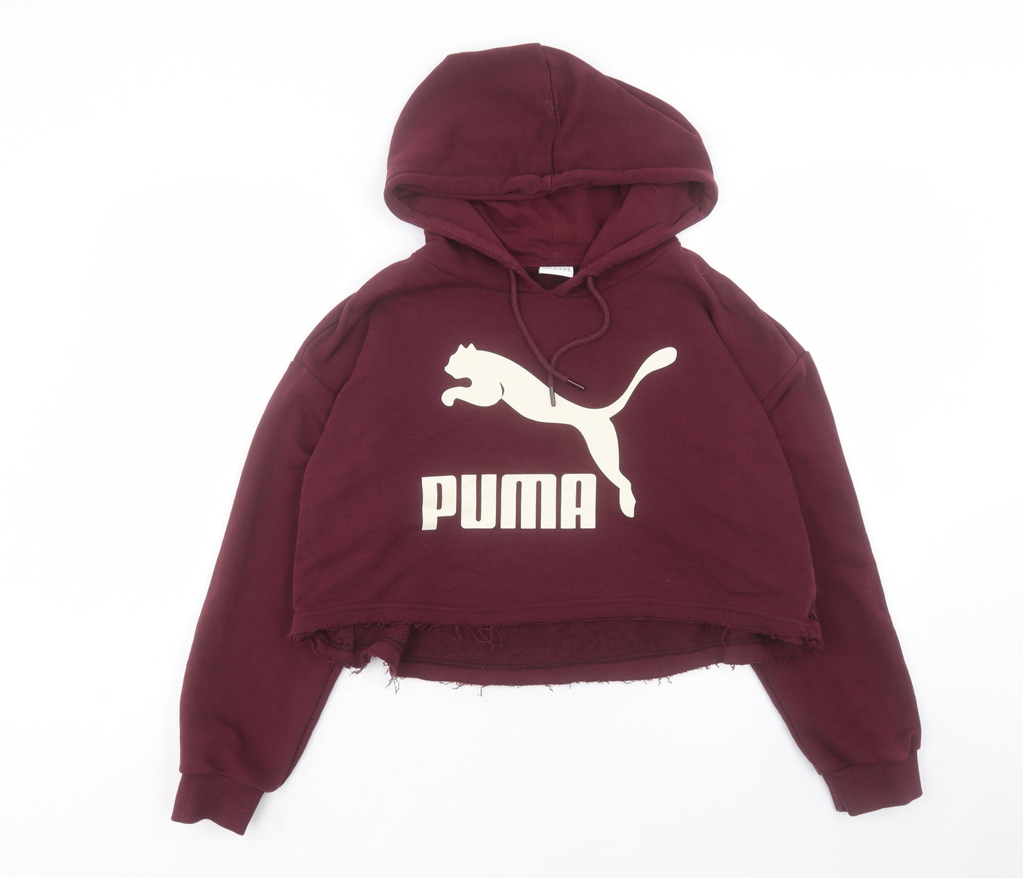 PUMA Womens Purple Cotton Pullover Hoodie Size S Pullover