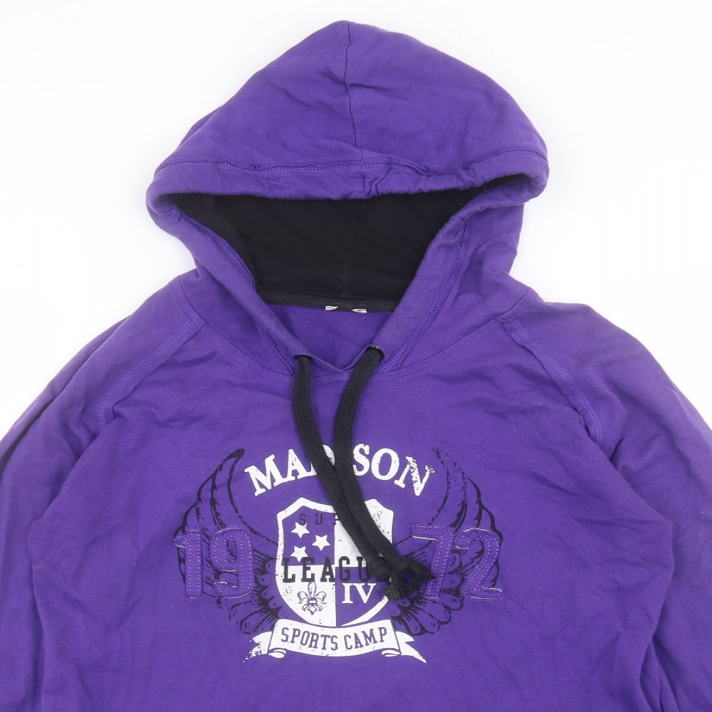 F&F Womens Purple Cotton Pullover Hoodie Size 14 Pullover