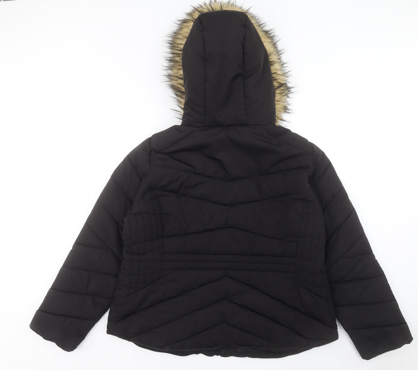 George Womens Black Parka Coat Size 20 Zip