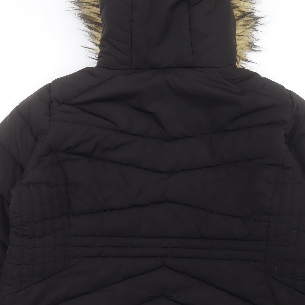 George Womens Black Parka Coat Size 20 Zip