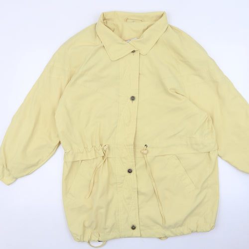 Klass Womens Yellow Trench Coat Coatigan Size S Button - Adjustable Waist