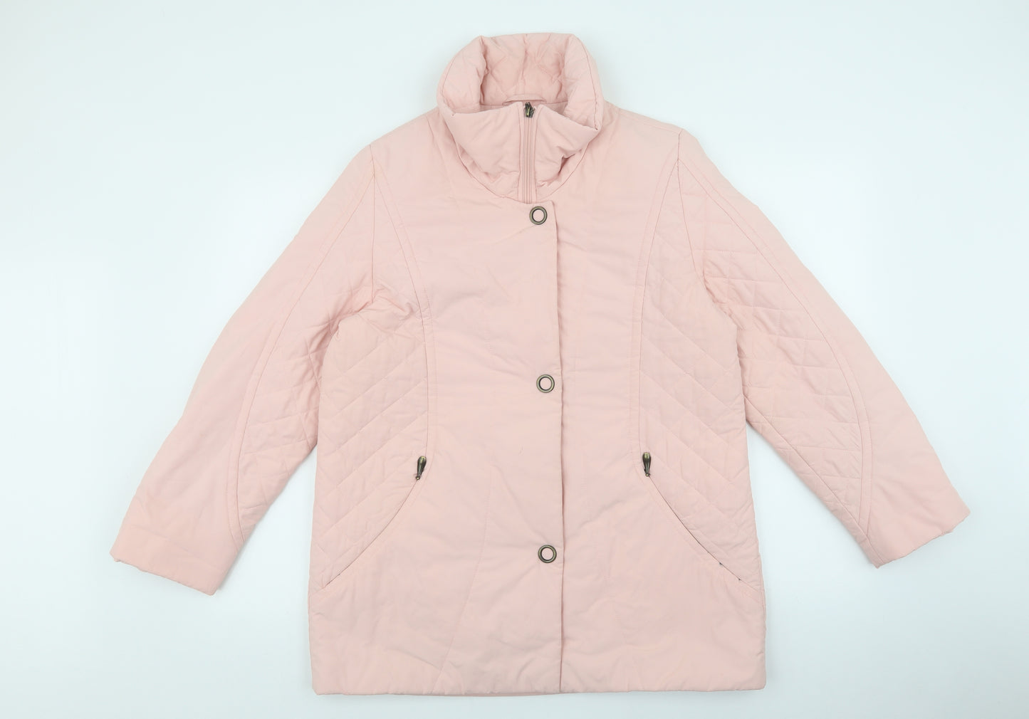 Marcona Womens Pink Puffer Jacket Coat Size 36 Zip