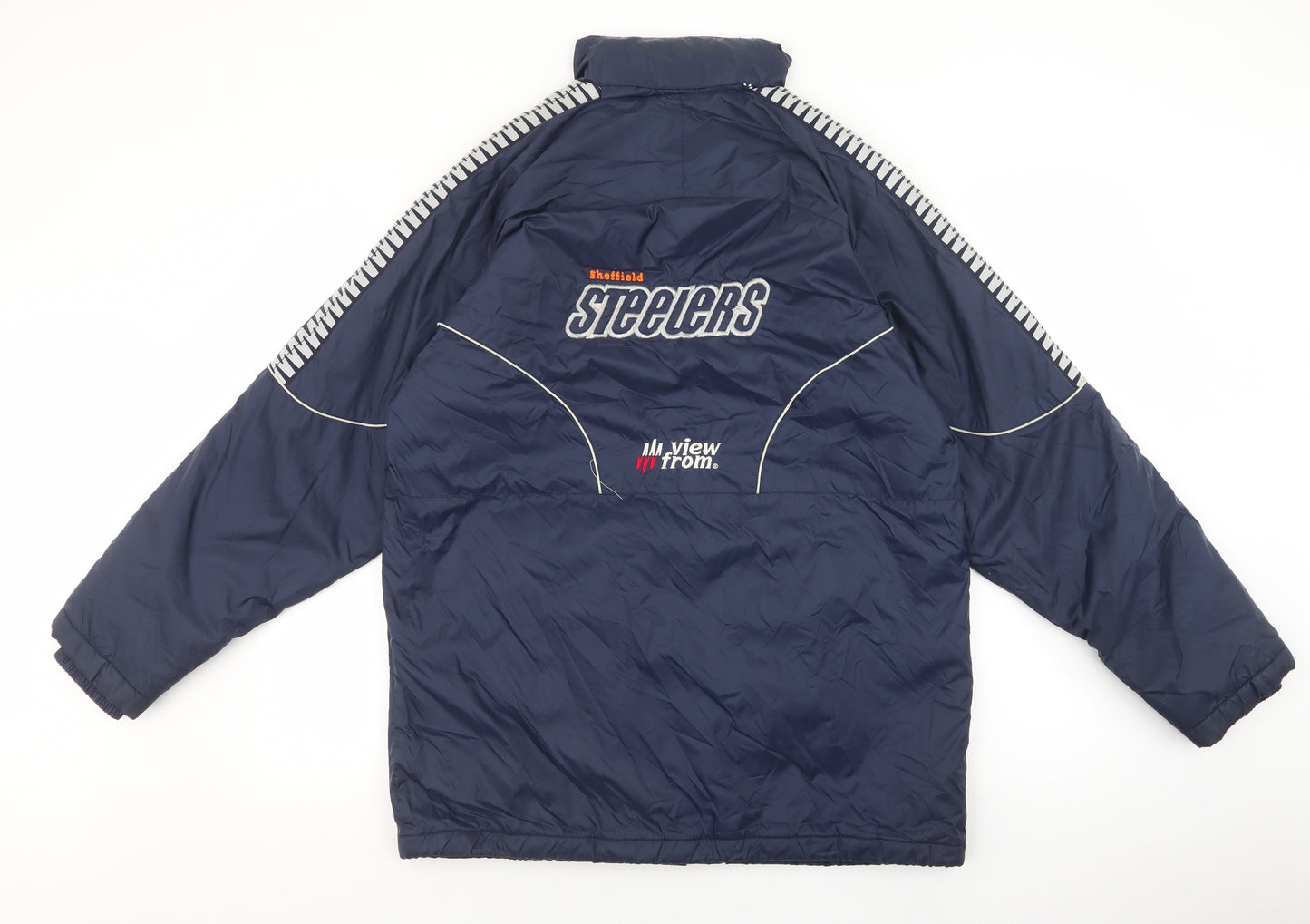 View From Mens Blue Windbreaker Coat Size S Hook & Eye