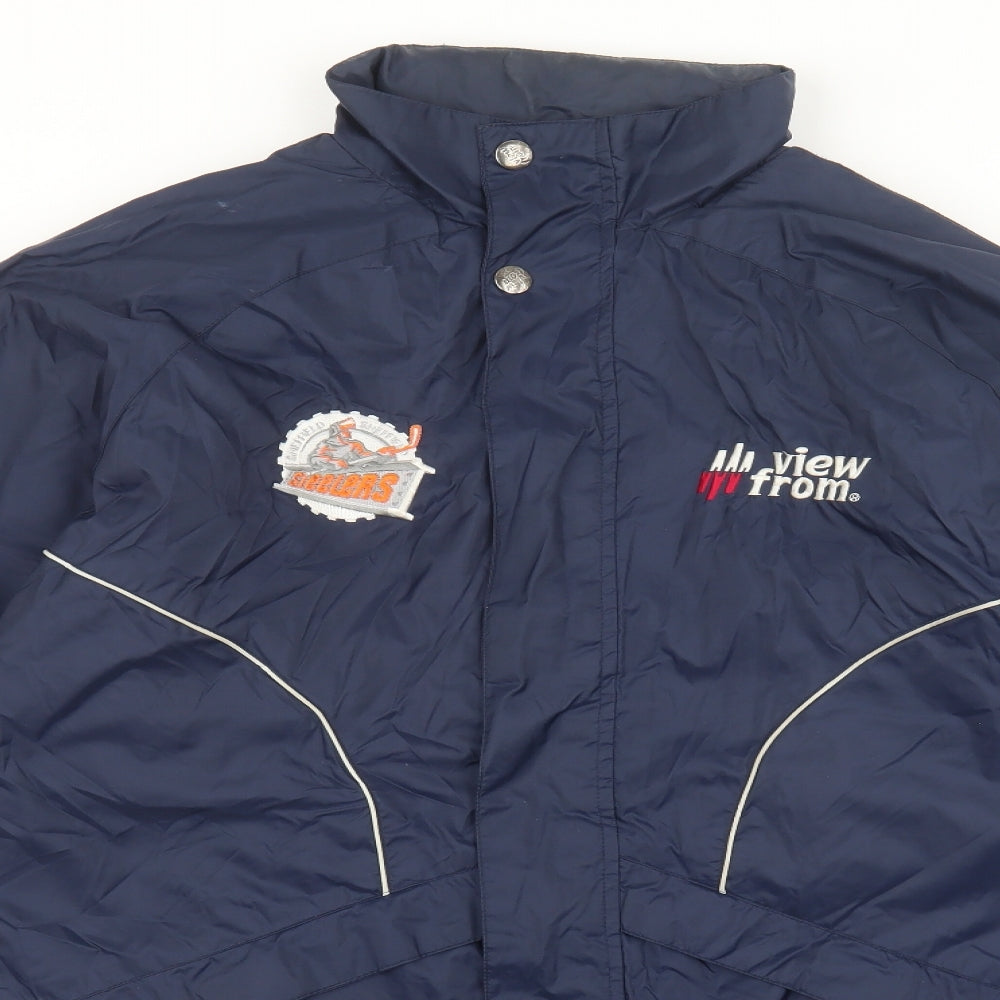 View From Mens Blue Windbreaker Coat Size S Hook & Eye