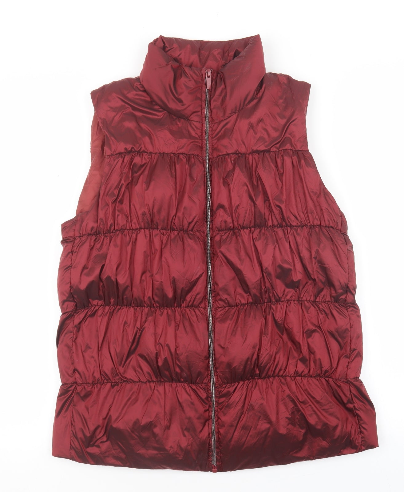 Coercion Womens Red Puffer Jacket Coat Size M Zip - Sleeveless/Bodywarmer