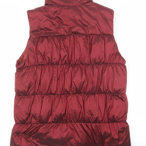 Coercion Womens Red Puffer Jacket Coat Size M Zip - Sleeveless/Bodywarmer