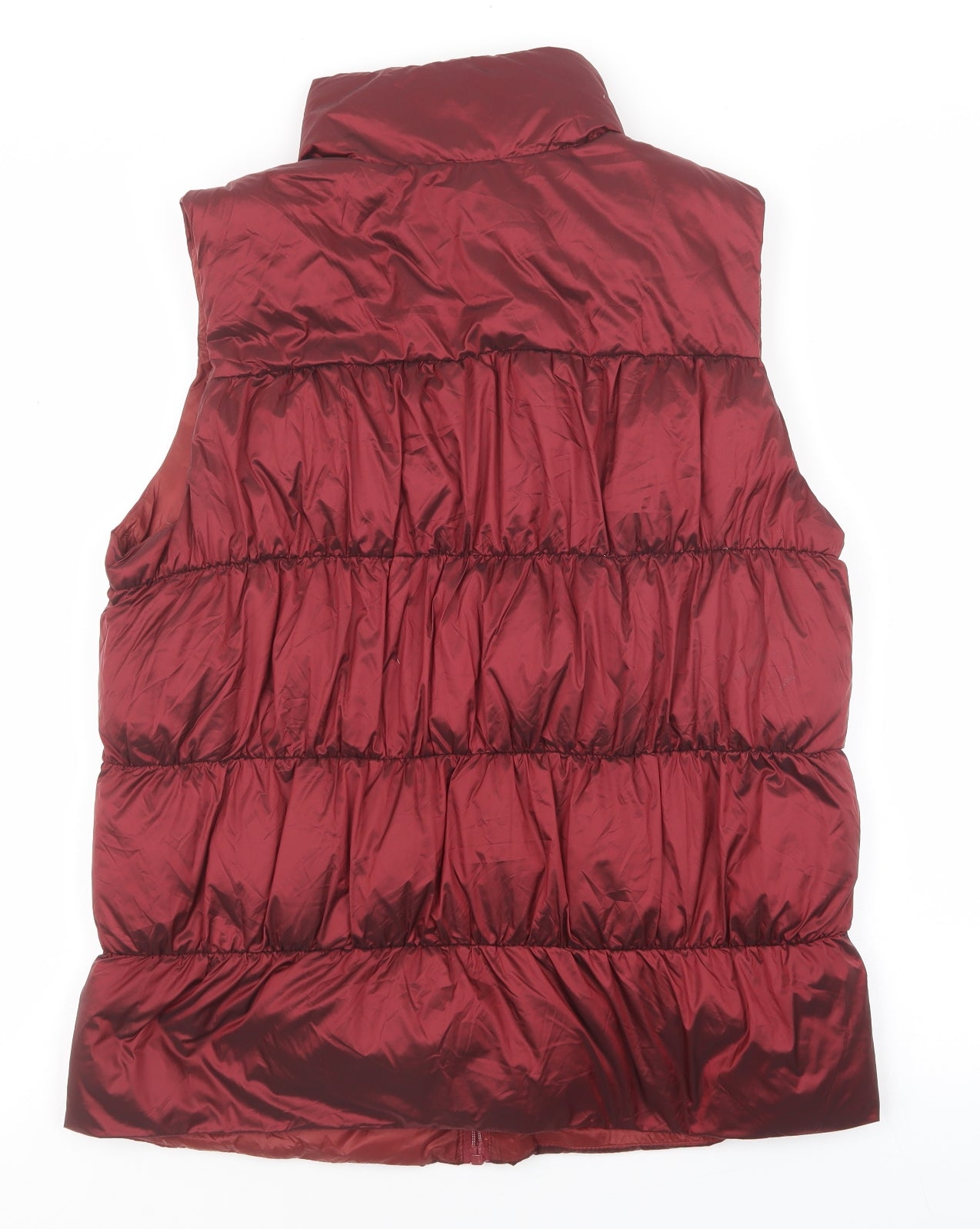 Coercion Womens Red Puffer Jacket Coat Size M Zip - Sleeveless/Bodywarmer