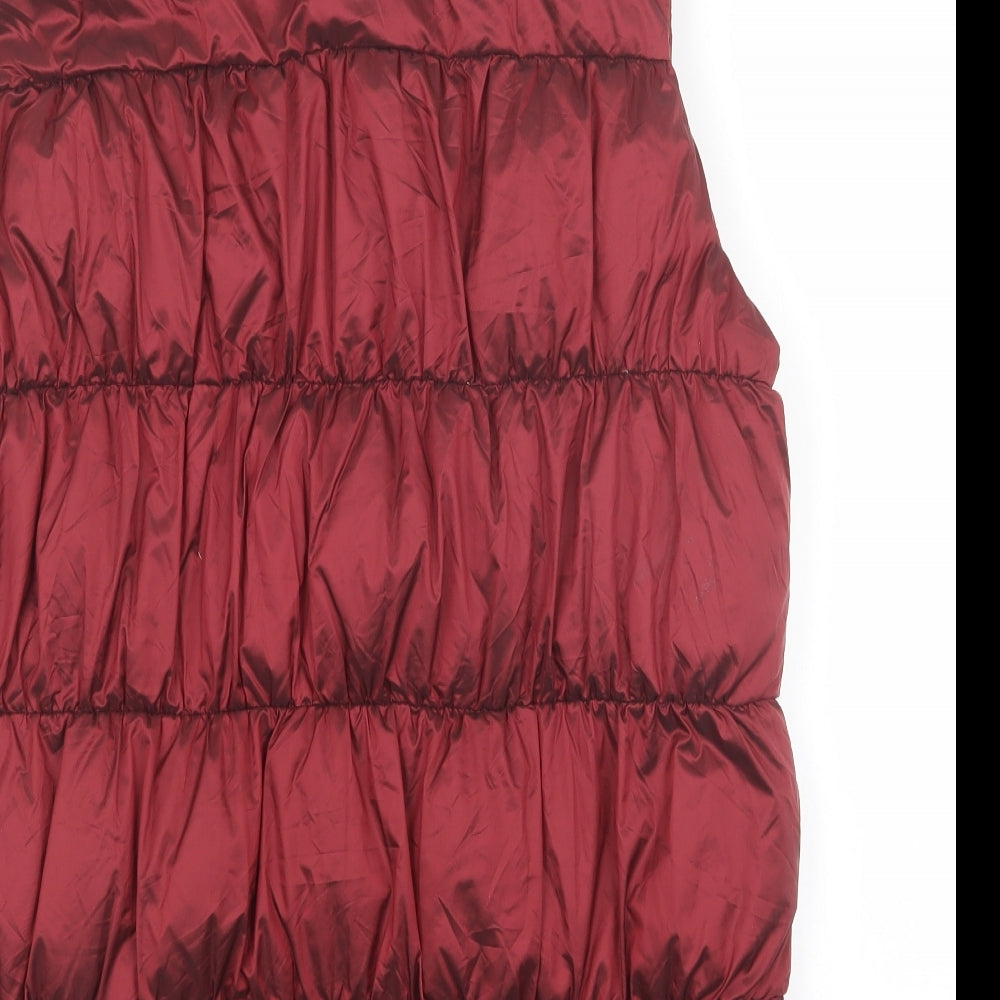 Coercion Womens Red Puffer Jacket Coat Size M Zip - Sleeveless/Bodywarmer