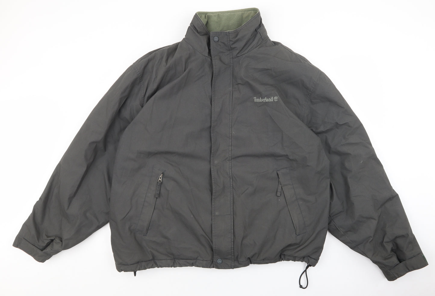Timberland Mens Grey Rain Coat Coat Size XL Snap