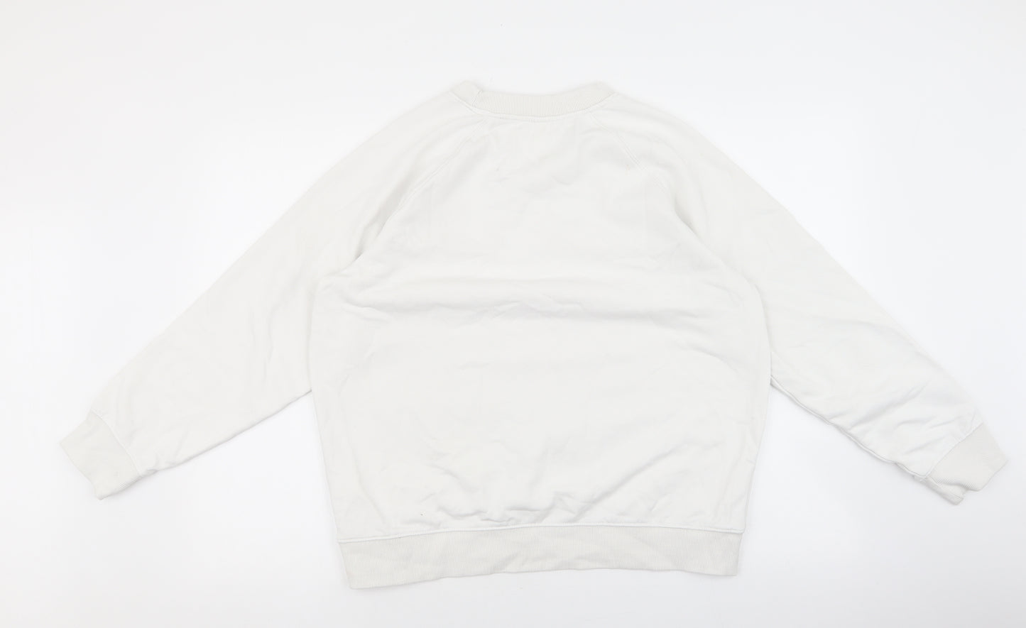 H&M Womens White Cotton Pullover Sweatshirt Size S Pullover